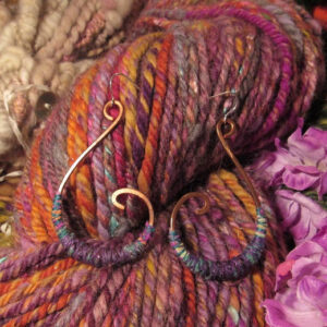 Tribal Hoop Earrings Jewellery Copper Spiral Hoops Purple Blue Silver Peacock Large Ear Rings Wire Wrap Boho Gypsy Dangle Festival Jewelry