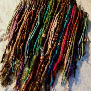 x5 Clip In Dreads SAMPLE SALE REDUCED Price Dreads Felted Wool Dread Seconds Natural Dreadlock Set Bohemian Festival Hair Extensions Boho