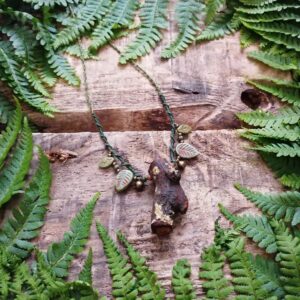 Magical Forest Necklace Micro Macrame Tree Magic Witch Jewelry Pagan Jewellery Elf Earth Talisman Earthy Leaves Leaf Woodland Dark Psy Pixie