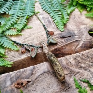 Magical Forest Necklace Micro Macrame Tree Magic Witch Jewelry Elf Earth Talisman Pagan Jewellery Earthy Leaves Leaf Woodland Dark Psy Pixie