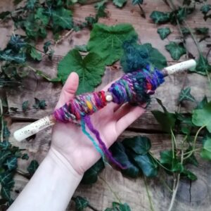 Weaving Yarn Bundle With An Embellished Display Branch For Your Fiber Art HANDSPUN ART YARN Handweaving Woven Tapestry Woodland Artyarn Kit