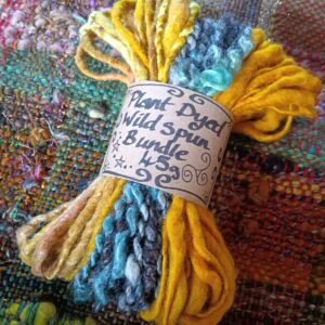 PLANT DYED Art Yarns Bundle Bulky Wild Spun Handspun Hand Dyed Yarn Wild Weaving Wool Saori Weaving Fiber Art Fibre Crochet Knitting Felting
