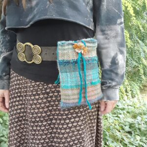 Hand Woven Pocket Belt Pouch Bag Oak Leaf Celtic Woodland Pixie Purse Larp Larping Ren Fayre Hip Bag Elf Pixie Fairy Psy Trance