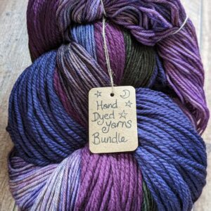 HAND DYED Yarns Bundle 400g 14.1 Ounces Merino Wool Art Yarn Weaving Handweaving Saori Knitting Crochet Purple Green Plum Variegated Fibre