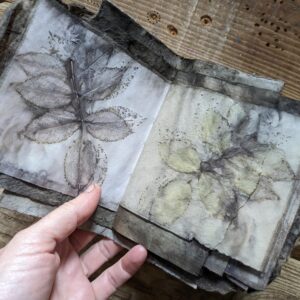 Grungy Art Journal Plant Dyed Booklet Notebook Eco Hand Printed Paper Signature Zine Mixed Media Junk Journal Handmade Ephemera Collage